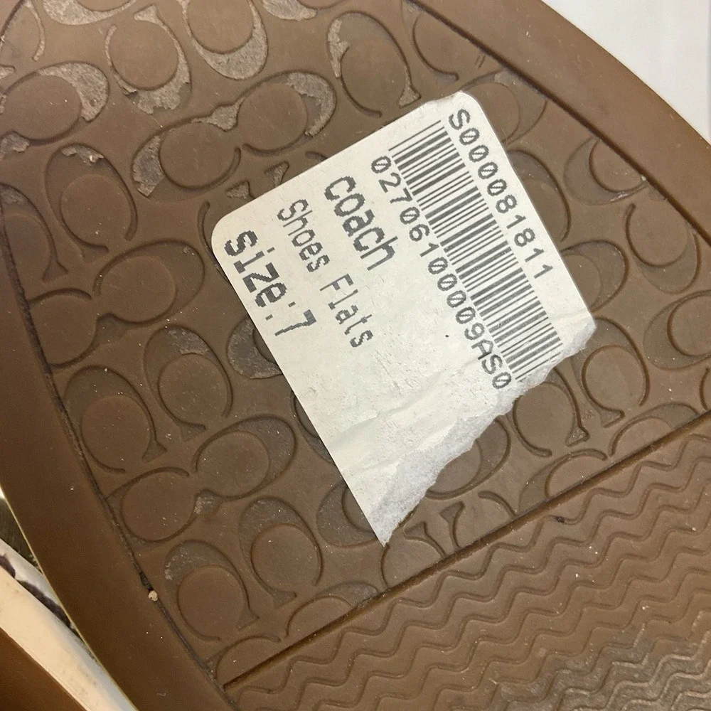 Coach Richelle‎ Topsider Boat Shoes Canvas Leather brown Womens Size 7B Monogram